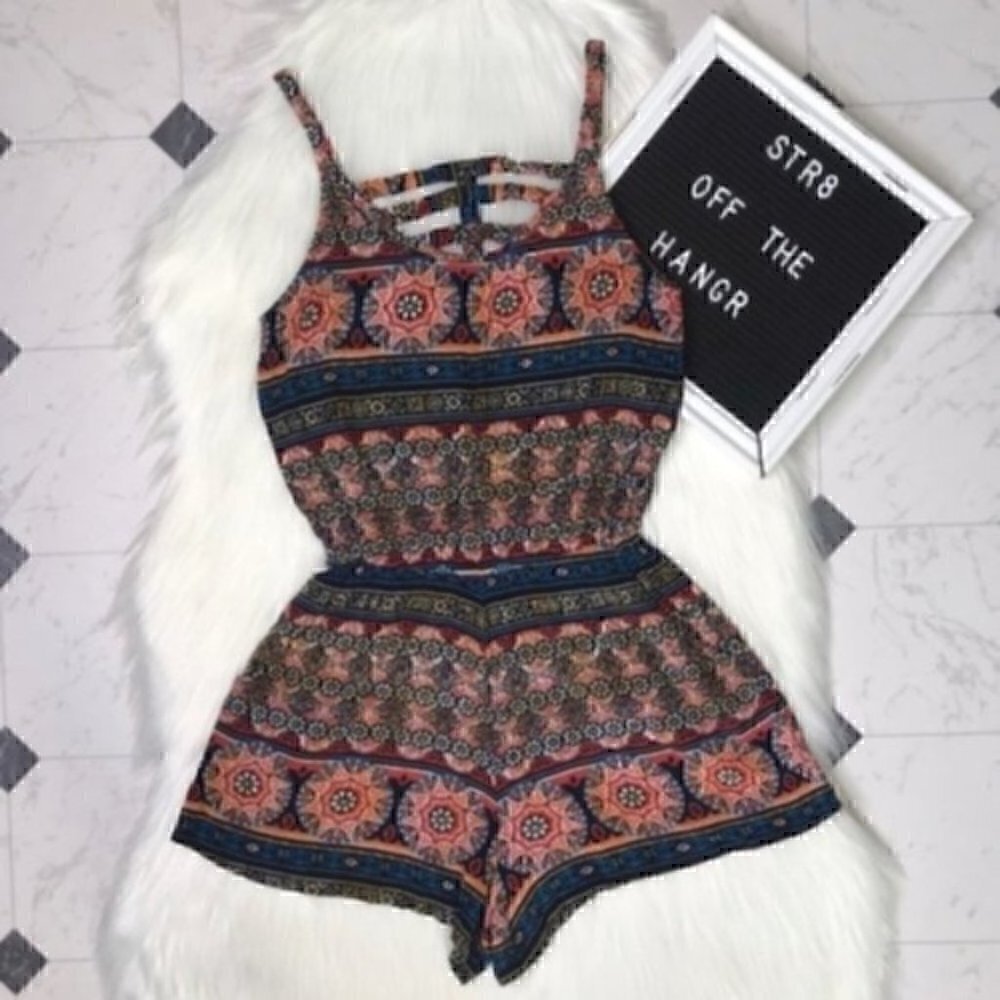 Xhilaration kaleidoscope printed romper size XS